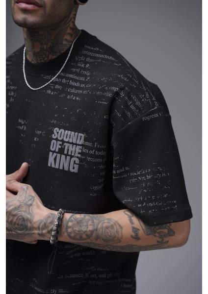 Bisiklet Yaka Silik Baskı Detaylı Unisex Oversize Kalıp Tişört modelleri