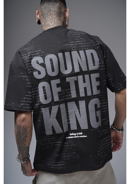 Bisiklet Yaka Silik Baskı Detaylı Unisex Oversize Kalıp Tişört indirimleri