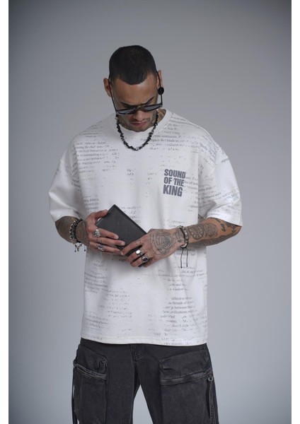 Bisiklet Yaka Silik Baskı Detaylı Unisex Oversize Kalıp Tişört fırsatları