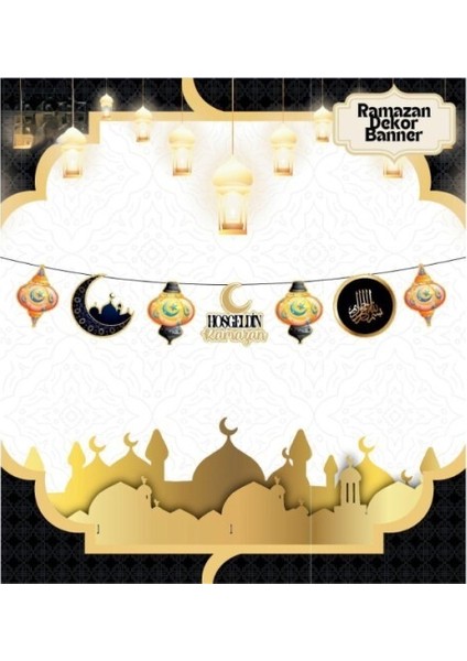 Ramazan Dekor Banner Siyah Renk