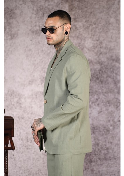 Regular Kalıp Blazer Keten Alt Üst Takım modelleri