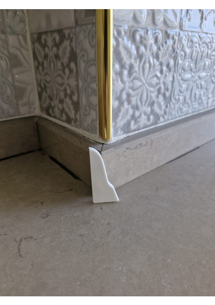 Parke Süpürgeliği Pratik Montajı İçin Sol Bitim Beyaz Plastik Aparatı (6 cm Süpürgeliğe Uygun) 10 Ad. modelleri