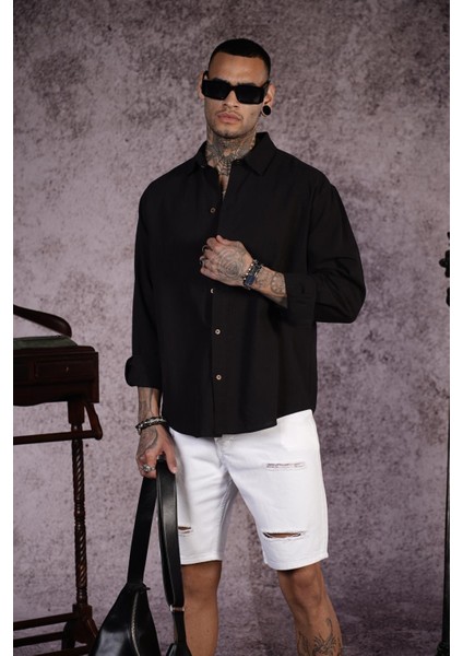 Regular Kalıp Düz Keten Erkek Gömlek indirimleri