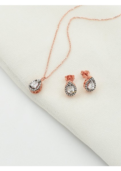 Gümüş Elmas Montür Set Baget Kadın Gümüş Kolye Küpe Set fiyatları