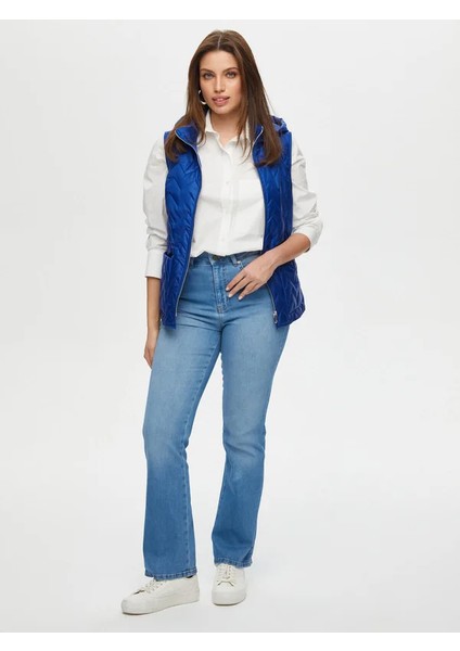 Patch Cep Detaylı Kapişonlu Kapitone Yelek S25KYL003