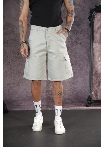 Yüksek Bel Kargo Cepli Erkek Kot Kapri Şort fiyatları