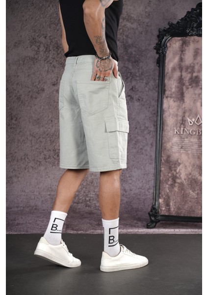 Yüksek Bel Kargo Cepli Erkek Kot Kapri Şort fırsatları