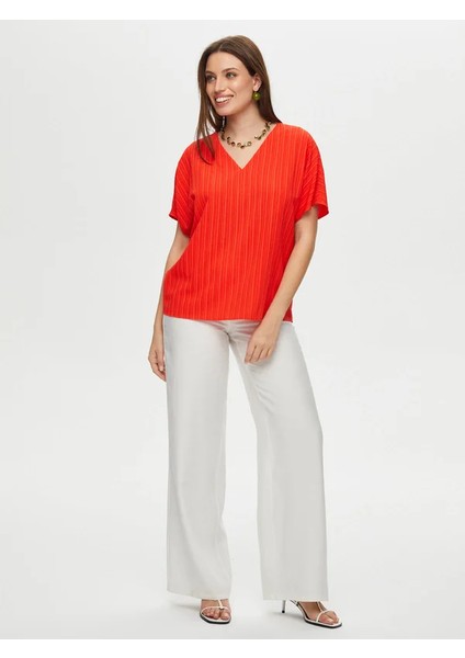 Kısa Kollu Kendinden Dokulu Bluz S25BLZ011 fiyatları