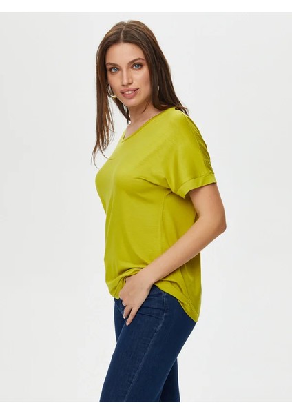 Yuvarlak Yaka Düşük Kollu T-Shirt S25TSH003