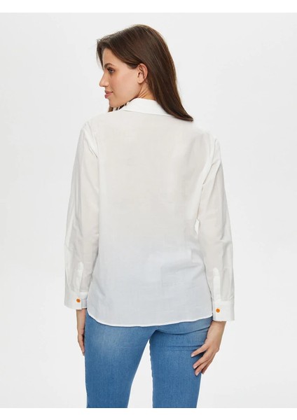 Nazar Boncuk Süzene Nakışlı Pamuk Vual Gömlek S25GML030 fırsatları