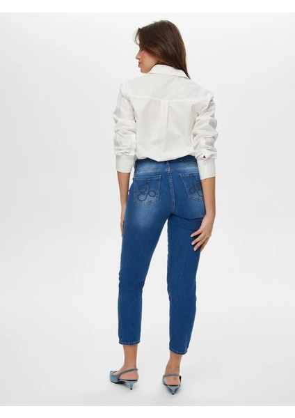 Yanları Ip Nakışlı Slim Fit Jean Pantolon S25JPN003