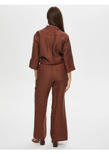 Wide Leg Fit Ütü Izli Tensel Keten Pantolon S25PNT018 indirimleri
