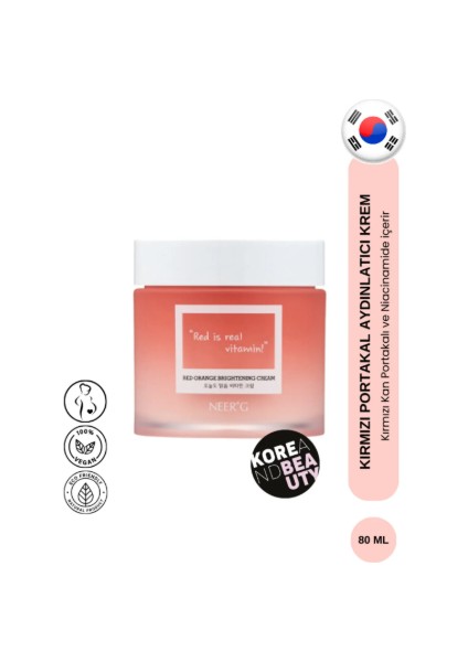 Red Orange Brightening Cream Kırmızı Portakal Cilt Aydınlatıcı Yüz Kremi 80ml