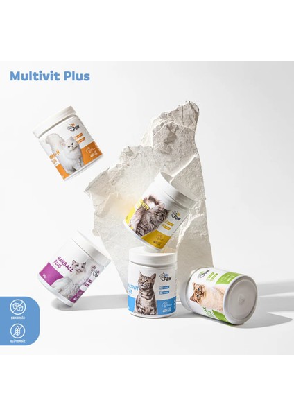 - Multivit Plus: Kediler İçin Glutensiz ve Şekersiz Günlük Vitamin Takviyesi Çiğnenebilir Tablet (90 gr)