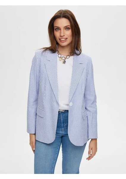 Vual Astarlı Çizgili Ceket S25CKT047