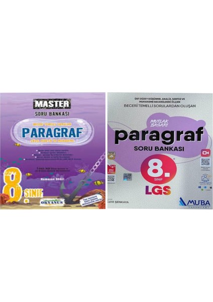 8.sınıf Master Paragraf Soru Bankası ve Türkçe Paragraf Soru Bankası