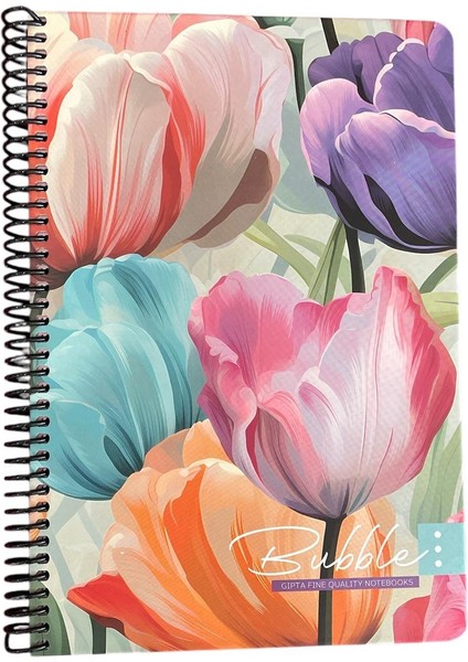 Bubble Book Spiralli Sert Kapak Defter 17*24 100 Yp. 2'li Set ( 1 Kare + 1 Çizgili )