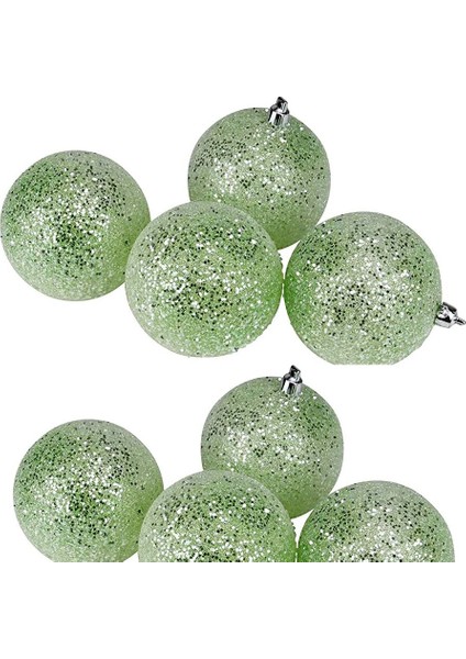 Vıp Kalite 5 cm 12 Adet Simli Açık Yeşil Top Yılbaşı Ağacı Süsleri Vitrin Süsleri Açık Yeşil Yılbaşı Top Süsler Noel Ağacı Süsleri
