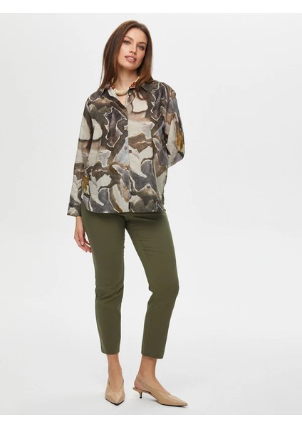 Soyut Desen Pamuk Vual Gömlek S25GML050