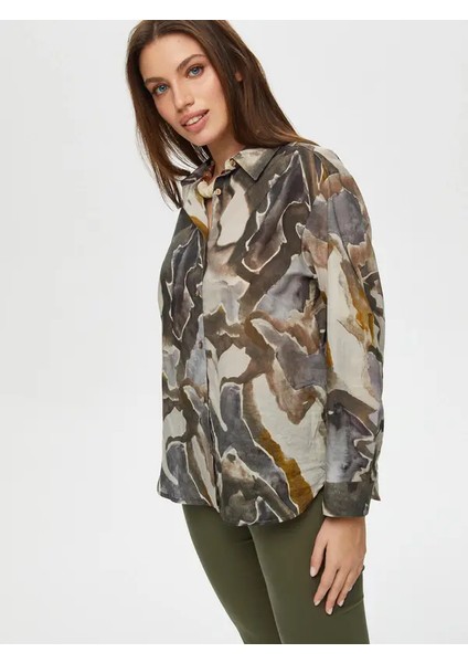 Soyut Desen Pamuk Vual Gömlek S25GML050 modelleri