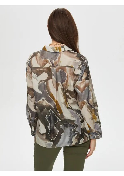 Soyut Desen Pamuk Vual Gömlek S25GML050 fırsatları