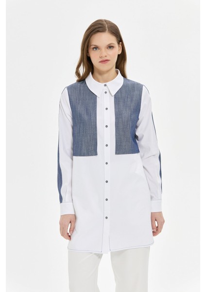 Denim Kombinli Koton Tunik Laci