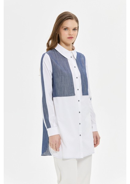 Denim Kombinli Koton Tunik Laci modelleri