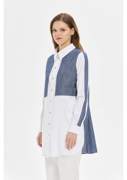 Denim Kombinli Koton Tunik Laci fırsatları