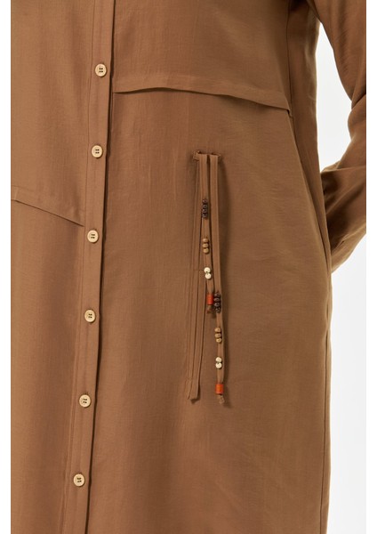 Pili Detaylı Tunik Kahve