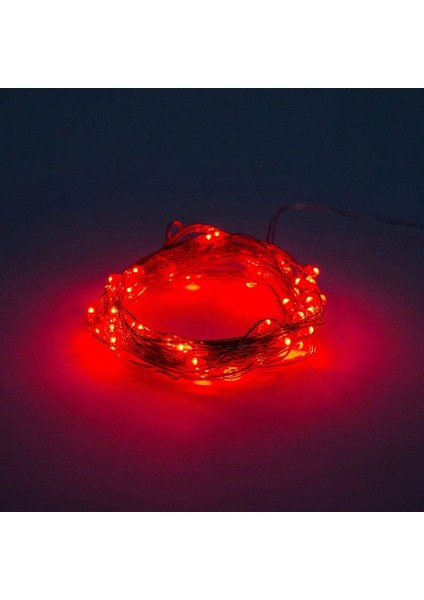 Yılbaşı Çam Ağacı Işığı 10 Metre Kırmızı LED Işık Kırmızı Pilli LED Işık Micro Parlak Canlı LED Işıklı modelleri