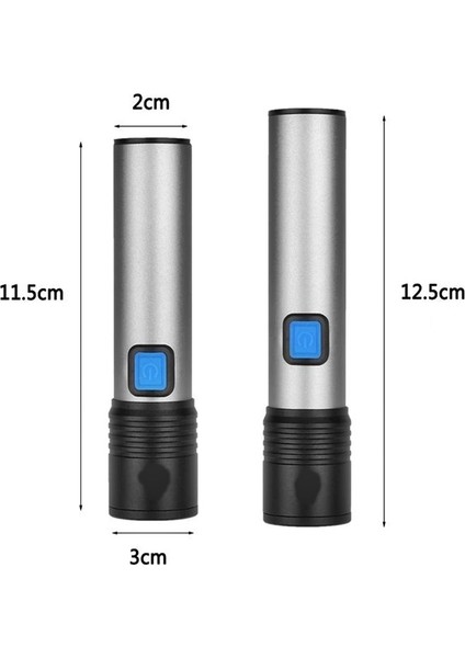 Şarjlı El Feneri Ultra Yüksek Mini Zoomlu Fener 3 Mod Aydınlatma Uzun Menzil Kamp Feneri modelleri
