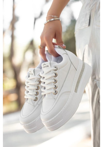 Gizli Ökçe Kendir Bağcık Taban Taşlı Gizli Topuk Deri Tozu Ortopedik Hafif Kadın Spor Ayakkabı