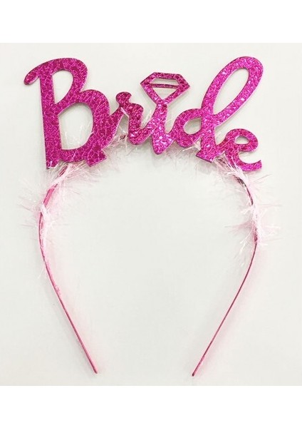 Fuşya Renk Bekarlığa Veda Italik Yazı Alyanslı Bride