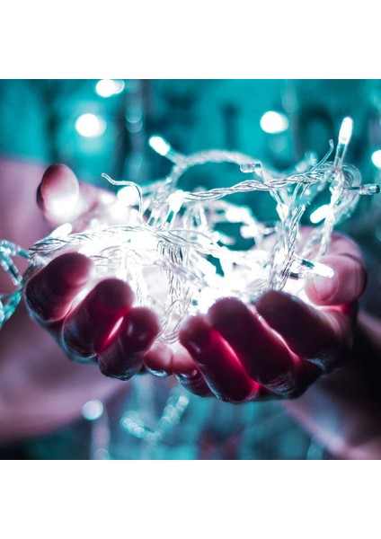 10 Metre Beyaz LED Işık Christmas Tree White LED Light 220V 100 LED Beyaz Çam Ağacı Işıkları Yılbaşı Işıkları