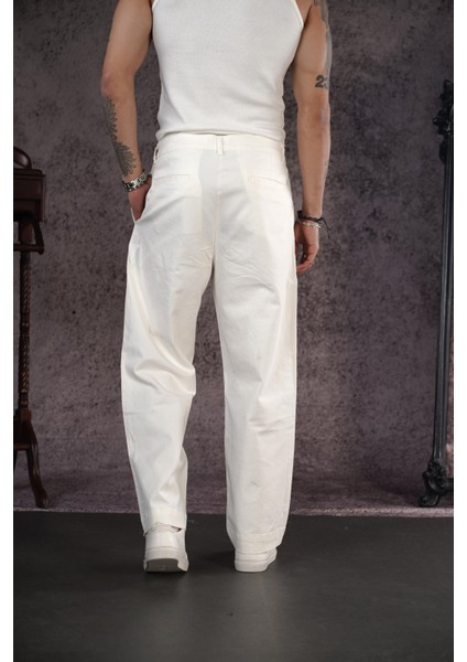 Pileli Cepli Bol Paça Gabardin Pantolon