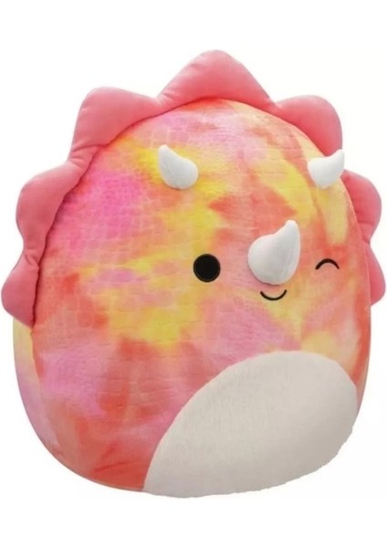 Çocuk Squishmallows Pembe Triceratops Trinity 40 cm Yumuşak Peluş Sevimli ve Eğlenceli Arkadaş modelleri
