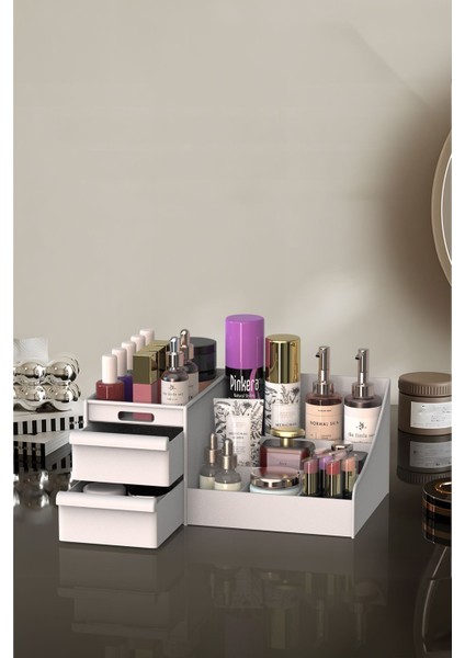 Çok Amaçlı Plastik Düzenleyici, Beyaz, 3 Parça, Banyo ve Takı Organize Edici modelleri