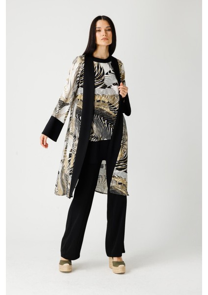 Özel Desenli Kimono Tunik Pantolon Takım Haki fiyatları
