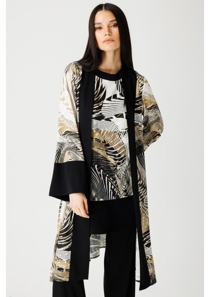 Özel Desenli Kimono Tunik Pantolon Takım Haki modelleri