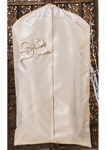 Şantuk Fionklu Çeyizlik Elbise Kılıfı 73x107 Kahverengi, İpek, Krep ve Saten Malzeme