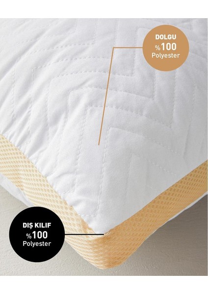 Klimalı Kapitone Yastık, Antibakteriyel, Terletmez, Ortopedik Yumuşak Yastık 50 x 70 cm indirimleri