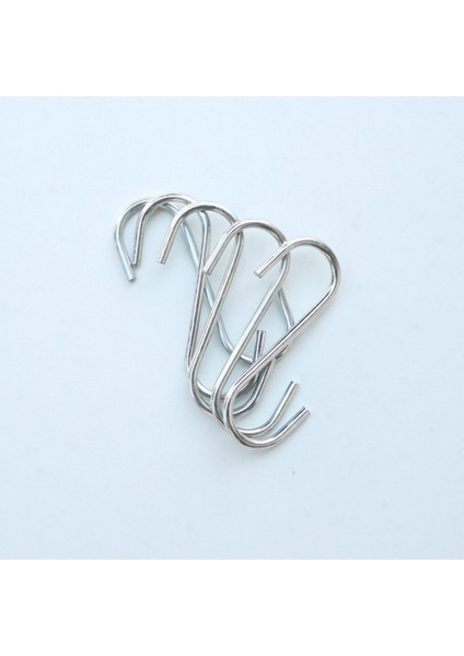 Metal S Kanca Askılık Seti, 5'li, Bej ve Krom, Dayanıklı ve Çok Amaçlı Kullanım