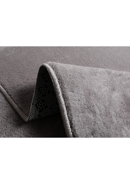 Simirna Ponpon Saçaklı Peluş Yıkanabilir Kaymaz Banyo Paspası 2'li Klozet Takımı Gri modelleri