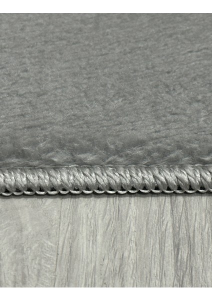 Simirna Ponpon Saçaklı Peluş Yıkanabilir Kaymaz Banyo Paspası 2'li Klozet Takımı Gri fırsatları