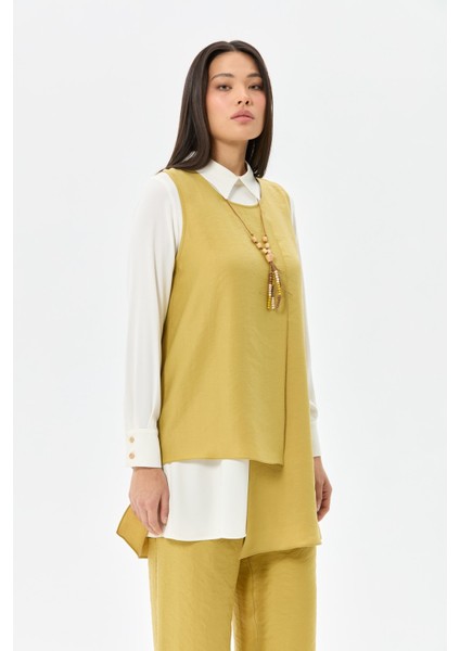Tencel Kumaş Üçlü Takım Kolyeli Asit