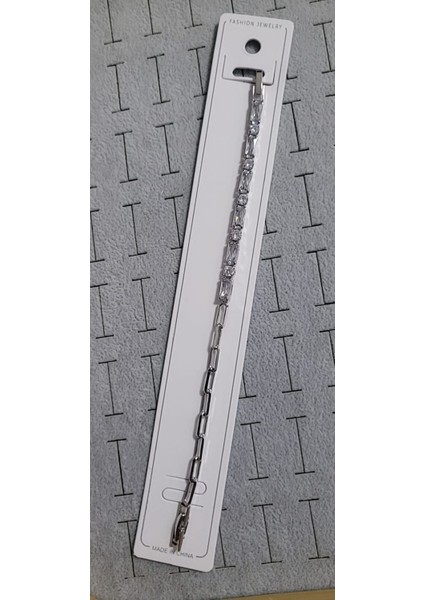 Çelik Gümüş Renk Taşlı Bileklik