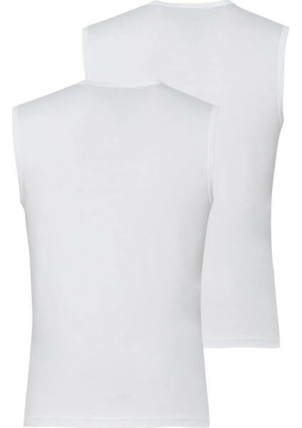 Erkek Kolsuz V Yaka T-Shirt 2'li Paket 9677