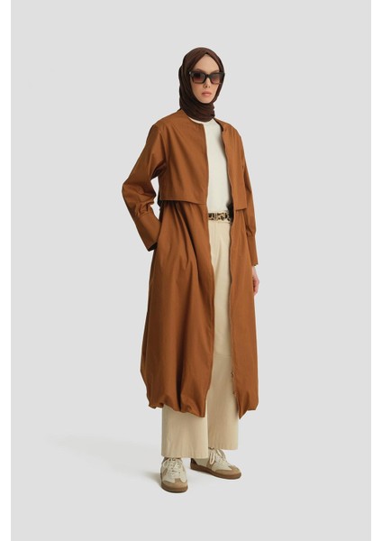 Balon Etekli Pardesü 25Y8205 Taba