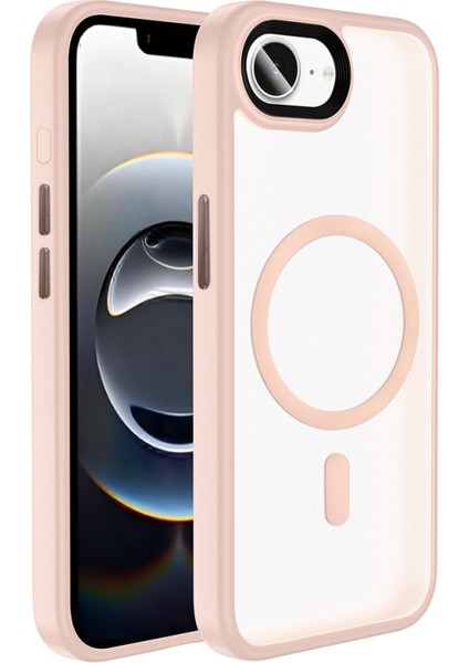 Apple iPhone 16E Kılıf Mat Arka Yüzey Wireless Şarj Özellikli Zore Flet Magsafe Kapak