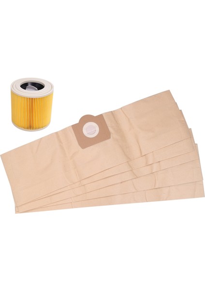 5x Toz Torbası 1x Filtre Karcher Wd3 Premium Elektrikli Süpürge Için (Yurt Dışından)